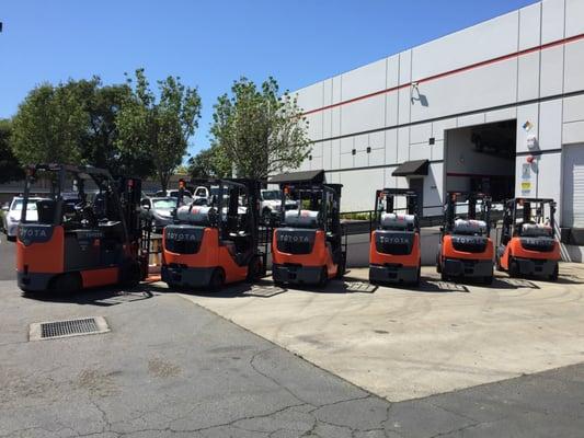 Just brought into our Rental Fleet- 111 New Toyota Forklifts ready to go to work and support our great customers!