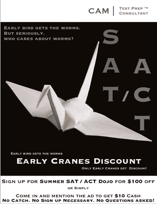 EARLY CRANES Discount : Up to $100 off if you sign up before May.