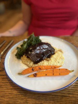 Braised beef short rib in blackberry sauce - divine