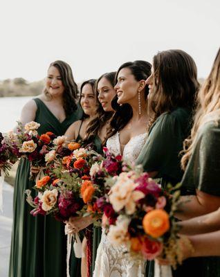 Bride with bridemaids