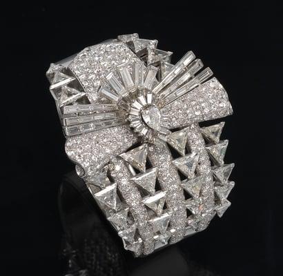 Retro Diamond Cuff Bracelet.  Sold for 23,000.00