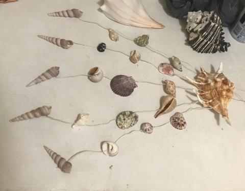 wind chime made of shells