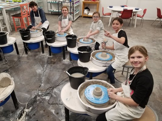 Pottery wheel workshops for ages 8 and up