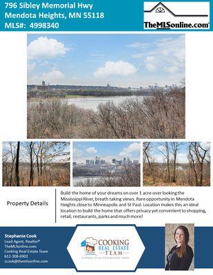 1+ acres of scenic land for sale in Mendota Heights!