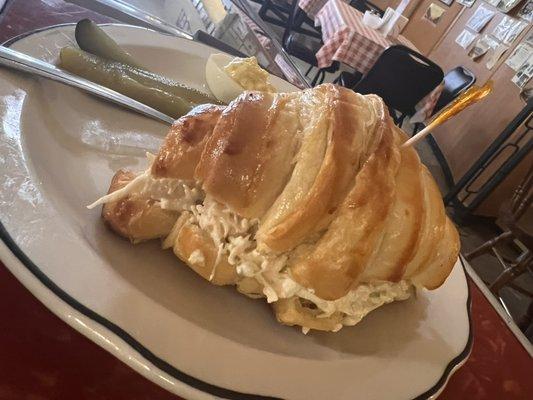 Chicken salad on homemade croissant