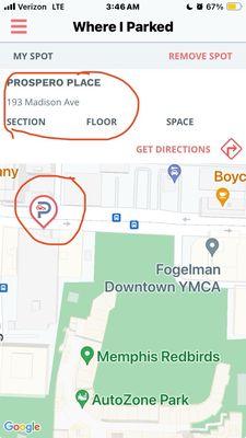 map location of parking garage