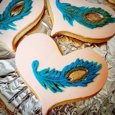 Peacock fondant cookies - Anniversary