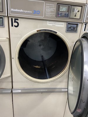 Dryer after burned clothes removed