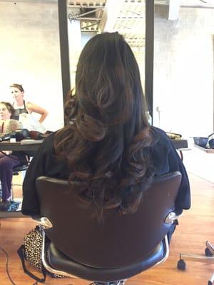 Gorgeous curly blow drying