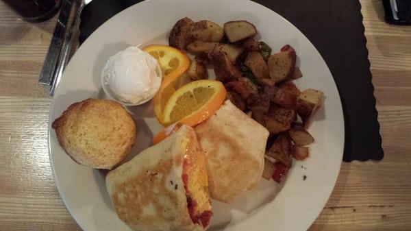 Breakfast burrito with crispy potatoes! Yum!