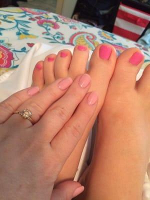 Gel manicure with pedicure by Tiffany