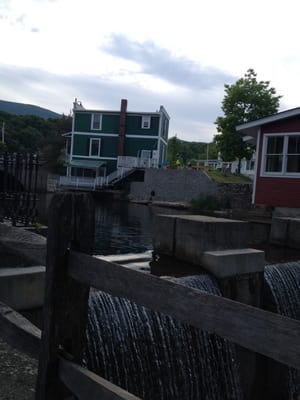 Back of restaurant and outdoor seating area