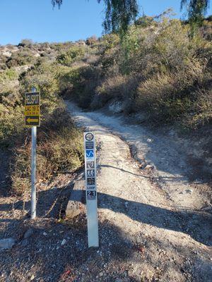 Indiscreet entrance at beginning of the parking lot