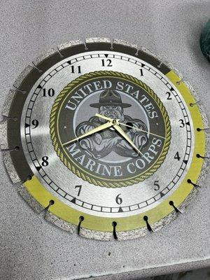 Custom Diamond blade clock for decorations!