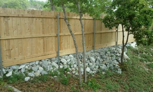 New Fence and Rocks