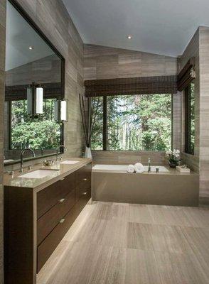 COMPLETELY REMOLDILING BATHROOM WITH ITALIAN QUARTZ AND PURE WOOD HANDMADE CABINETS.