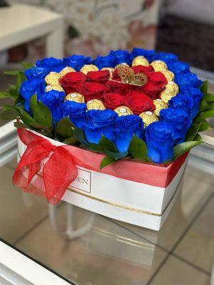 Blue & red roses