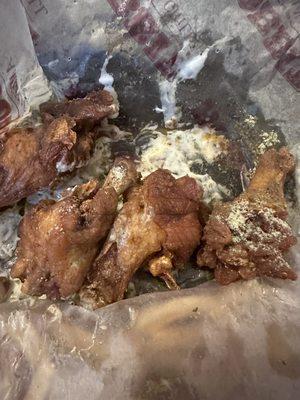 I ordered crispy fiesta ranch wings, not Refried jerky fiesta light ranch, chicken.