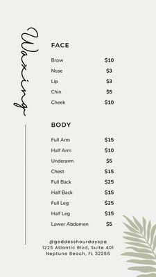 Spa pricing