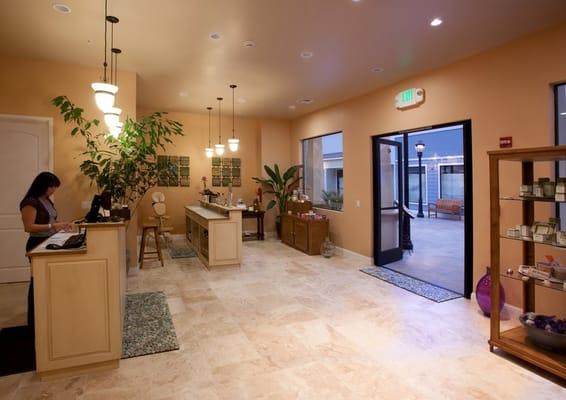 Oceano Coastal Spa's lobby and retail area.