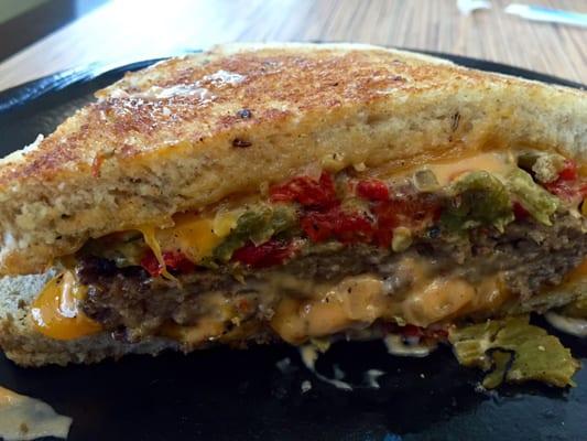 Green chile patty melt omnomnom