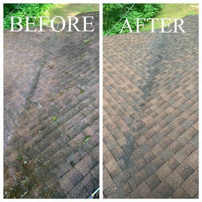 23 year old shingled roof Before and after