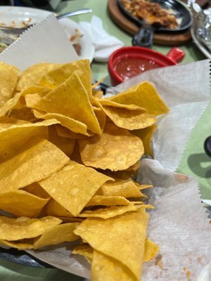 Chips, salsa, and remnants of an amazing Mexican meal!!