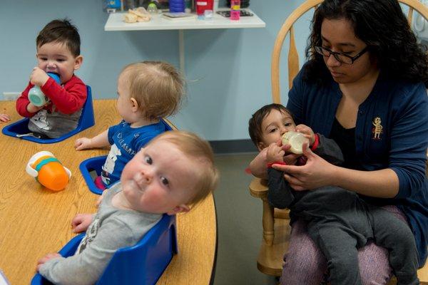 Lunch time in our infant room.