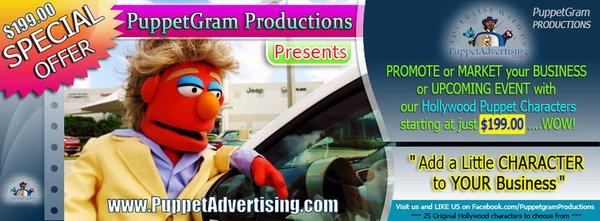 We can Help Your Business or Upcoming Event with on of our Cool Hollywood Characters as YOUR Spokesperson