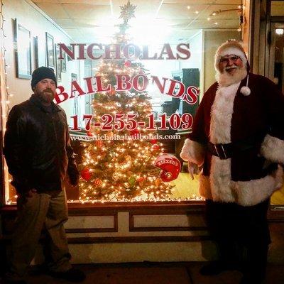 Santa came to check in at Nicholas Bail Bonds!