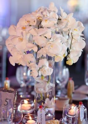 pretty white orchid centerpiece