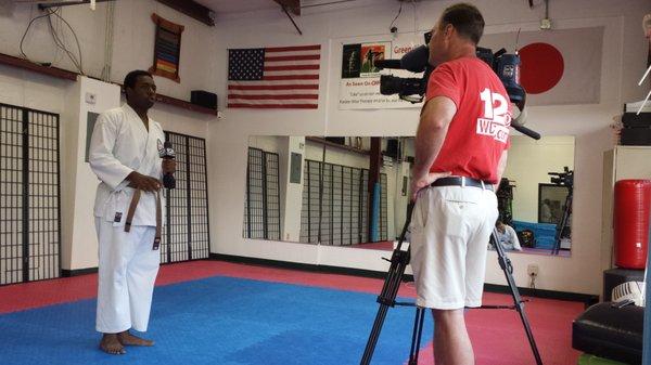 News Channel 12 interviewing our student, Ryan Rogers about his Karate World Championship expectations before he goes to Austria to compete!