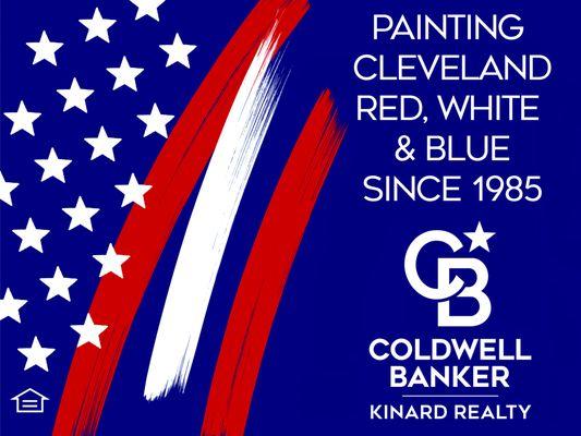 Coldwell Banker lines the Cleveland streets with thousands of US flags each 4th of July!