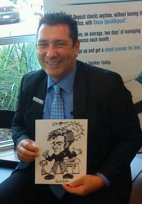 Orlando Florida bank grand opening . Caricature sample 8 1/2 x 11 black & white