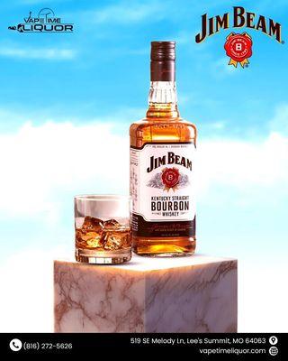 Sip back and relax with Jim Beam Bourbon Whiskey, your perfect weekend companion at Vapetime Liquor Lee's Summit!