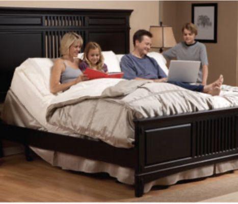 Family in an EasyRest Adjustable Bed