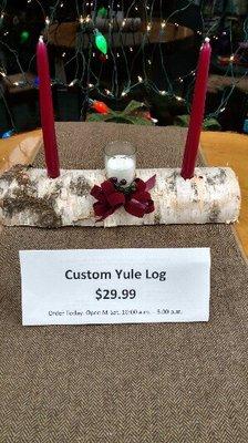 Super unique Yule logs-the local owners make them!