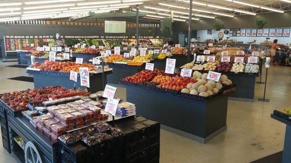 Fresh fruits and vegetables.