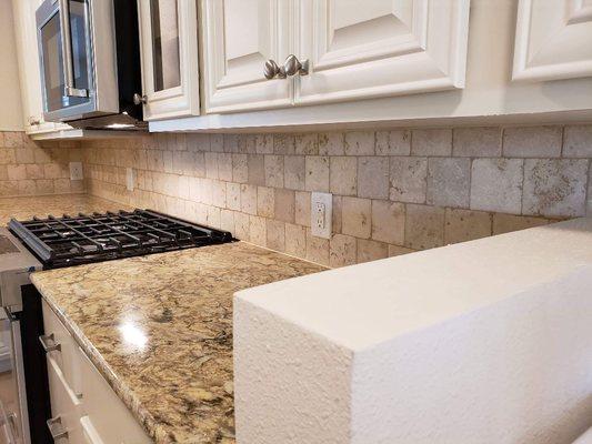 Kitchen Remodel with new tops and cabinets.