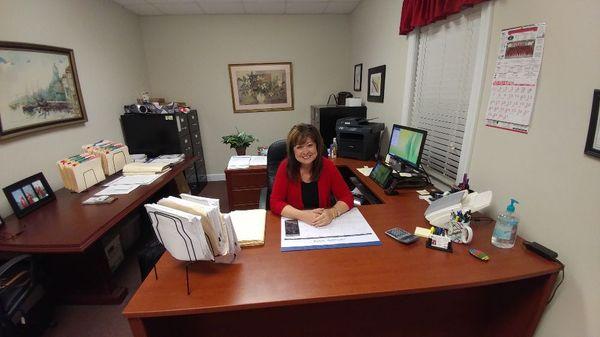 Sharon at Desk