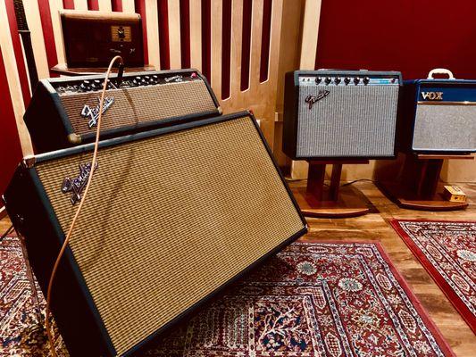 '64 pre cbs Fender Blackface Bassman w/ replica 2x12" "Mather" cab / '76 Fender Princeton Reverb - York Recording