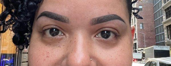 Before and After Powder Eyebrow's done