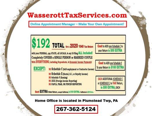 For more complicated returns and for those with Self-Employment and/or Rental Property. These benefit from special business experience.