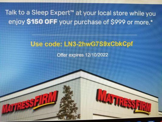 Extra $150 off coupon