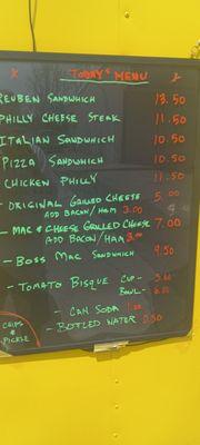 This is an example of our daily menu.  Call ahead for specials or requests.