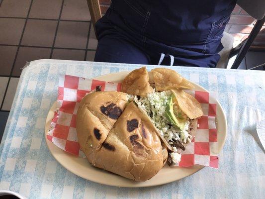 Torta y taco de fajita