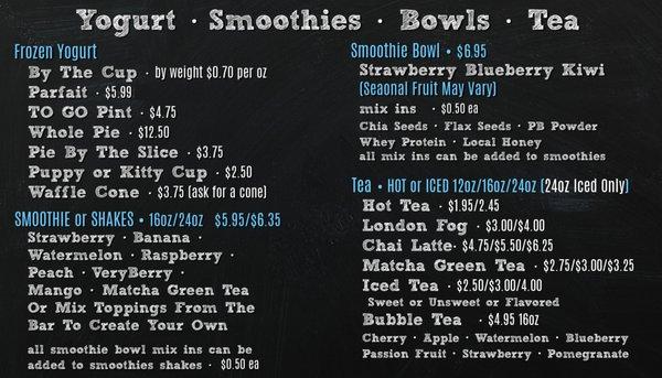 MENU - FROYO - SMOOTHIES - BOWLS - TEAS

Welcome To Cup n' Spoon!

NEW HOURS 8AM-9PM Friday-Saturday Till 10PM