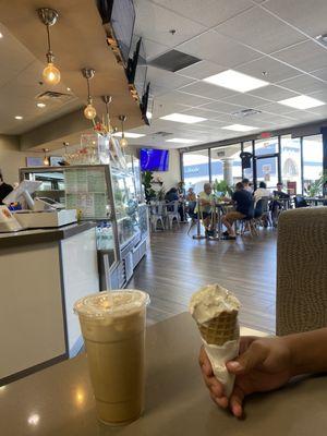 Iced Honey Cinnamon Latte & Oreo Ice Cream