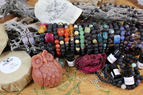 Essential oil diffuser bracelets , essential oils and natural artisan soaps.