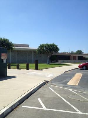 Front view of building